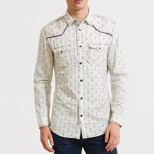 Helix Long Sleeve Western Casual Button Down Men’s Shirt